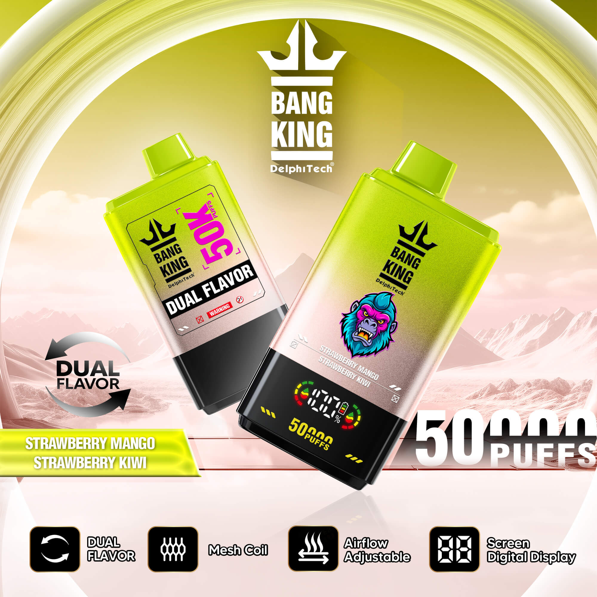 Bang King 50000 Puffs – Dual Flavour Disposable Vape | 0%/2%/3%/5% Nicotine | Mesh Coil - Image 2