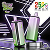 Two colorful vape mods with gradient green to purple finishes set against a futuristic stage with neon lines; bold Bang King Quads 4 in 1 branding and 2500 mAh label visible.