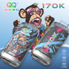 Gaming-themed Bang 170K bottles featuring cartoon monkey with charging icons and Type-C label 650mAh dual mesh