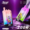 Due dispositivi di vape energetici “Stoll Bang Leader” colorati con icone Type-C e 650mAh su sfondo viola