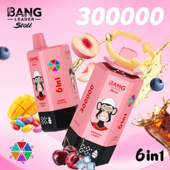Deux cartons de boisson Rainbow Candy roses 6 en 1 avec un logo de singe de dessin animé, des pêches, de la mangue, des baies et 300 000.