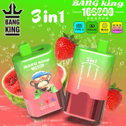 Bright green to pink gradient bottles with 