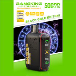 Bangking portable recharge station with LED display and “Black Gold Edition” text on a promotional poster