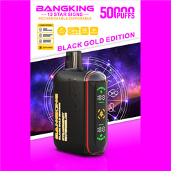 Bangking Black Gold vape device with “5000 Puffs” and “12 Star Signs” promo text on purple cosmic background