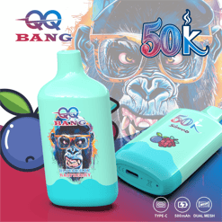 Blueberry Raspberry vape device with 500 puff “5K” branding and illustrated gorilla face on background