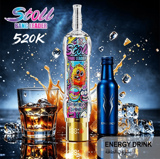 Energy drink ad featuring a Stoli Bang Leader bottle with splash ice and “ENERGY DRINK” text
