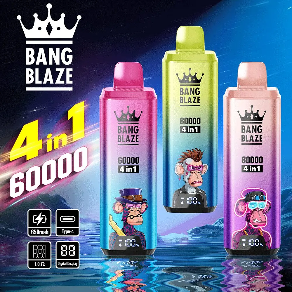 Bang Blaze 60000 Puffs – 4-in-1 Disposable Vape | 0%/2%/3%/5% Nicotine |4 flavors