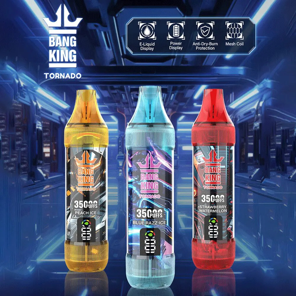 Bang King Tornado 35000 35K Puffs | 0%/2%/3%/5% Nicotine | Power Meets Flavor Precision
