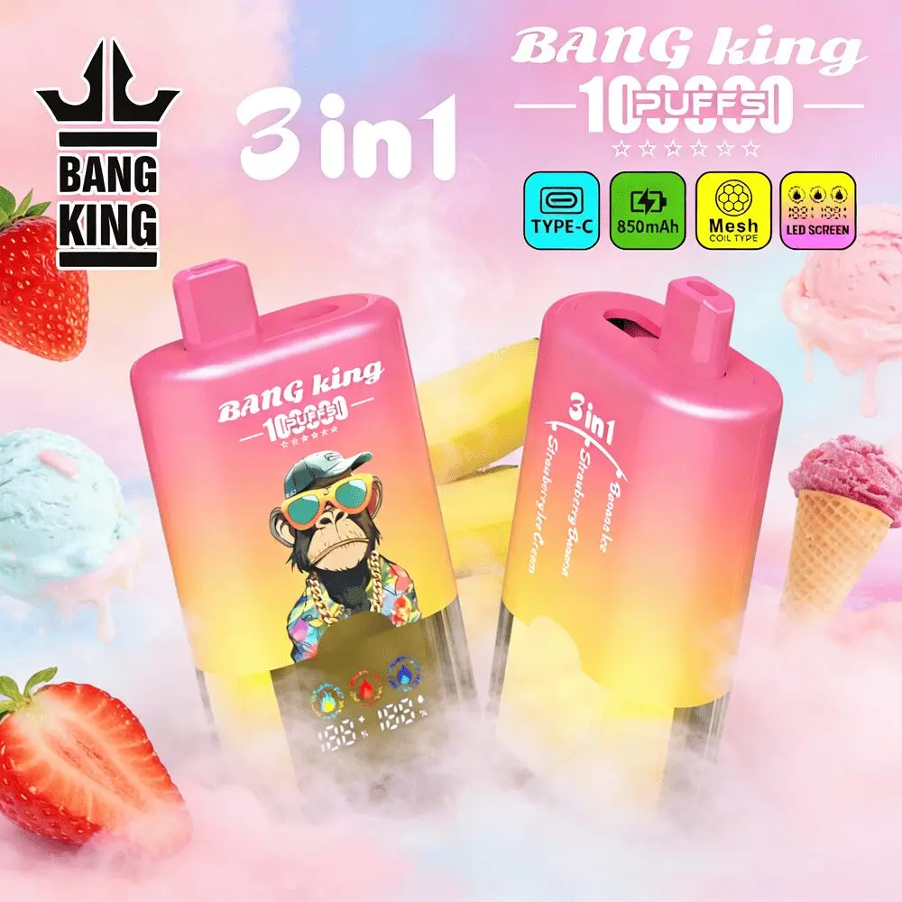 Bang King 100K 100000 Puffs | 0%/2%/3%/5% Nicotine | 3-in-1 Multi-Flavor
