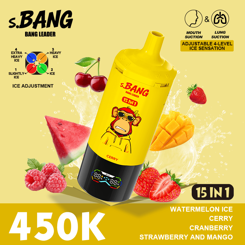 Bang Leader 450000 450K Puffs | 0%/2%/3%/5% Nicotine | 15-in-1 Flavor Switch 4 Ice Levels Dual MTL/DTL Disposable Vape