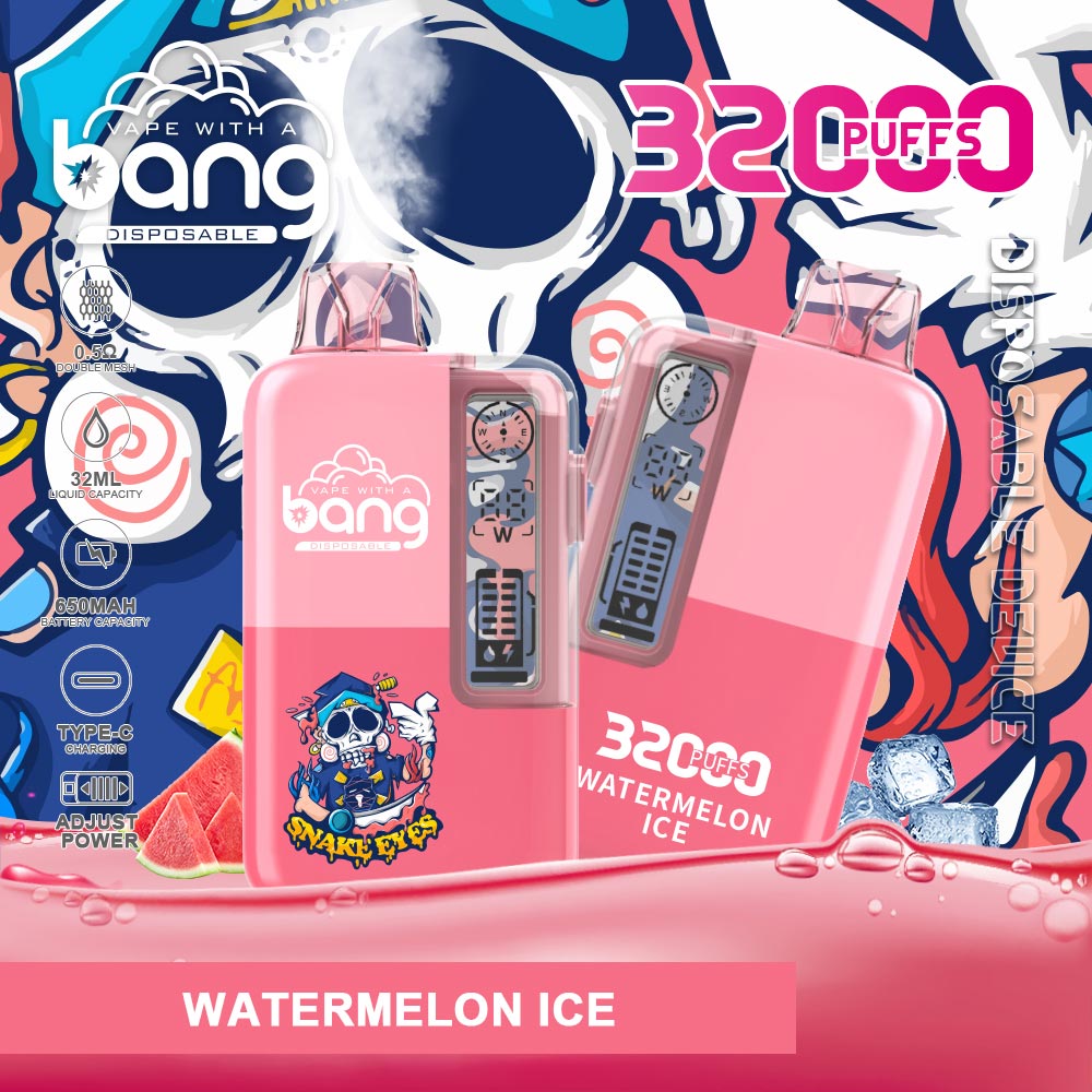 Bang 32000 32K Puffs | 0%/2%/3%/5% Nicotine | 32mL Large Capacity Mesh Coil Smart Disposable Vape